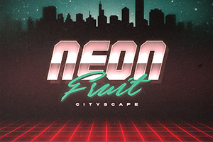 Neon Fruit Cityscape by 1X2 Gaming